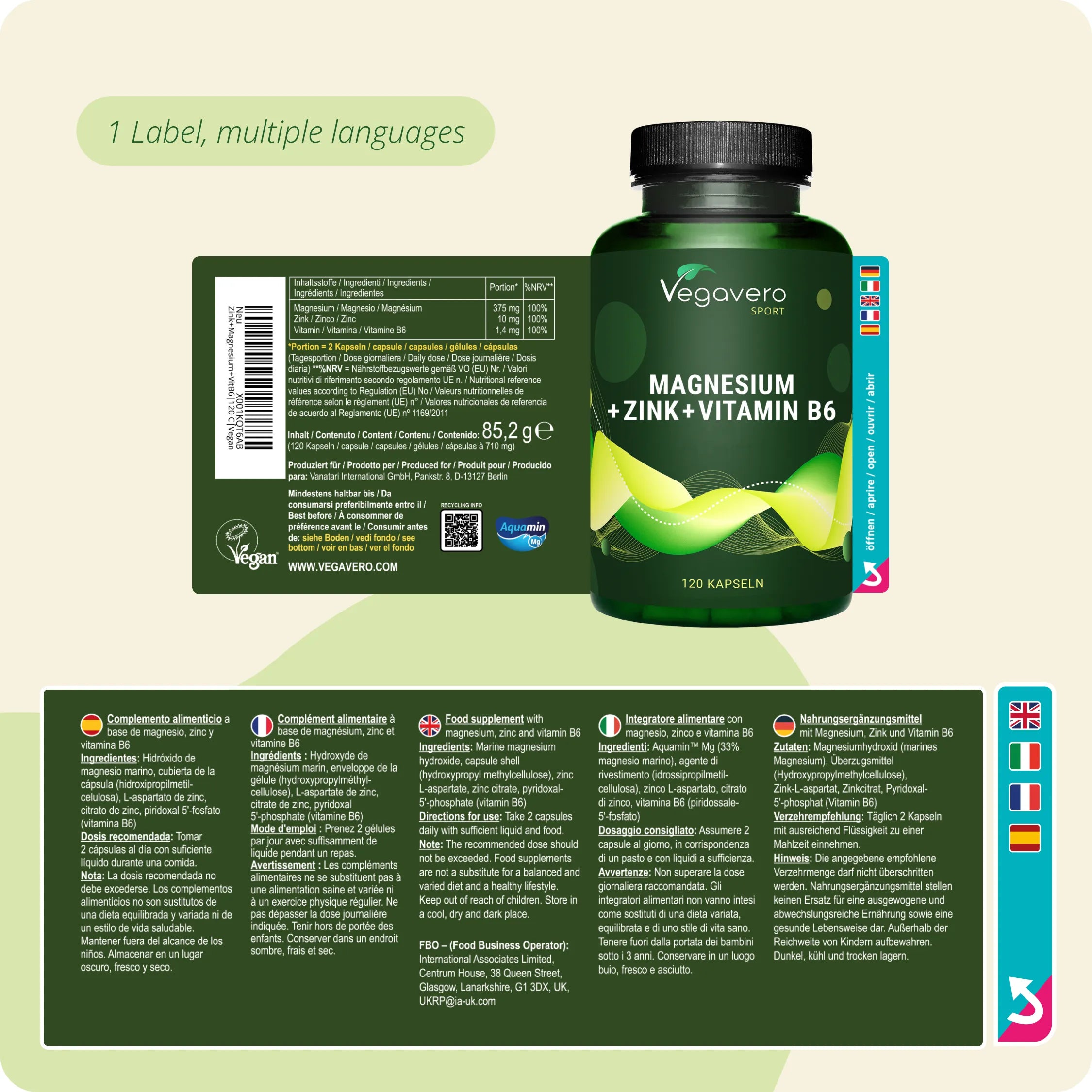 ZMA Gélules : Zinc + Magnésium + Vitamine B6