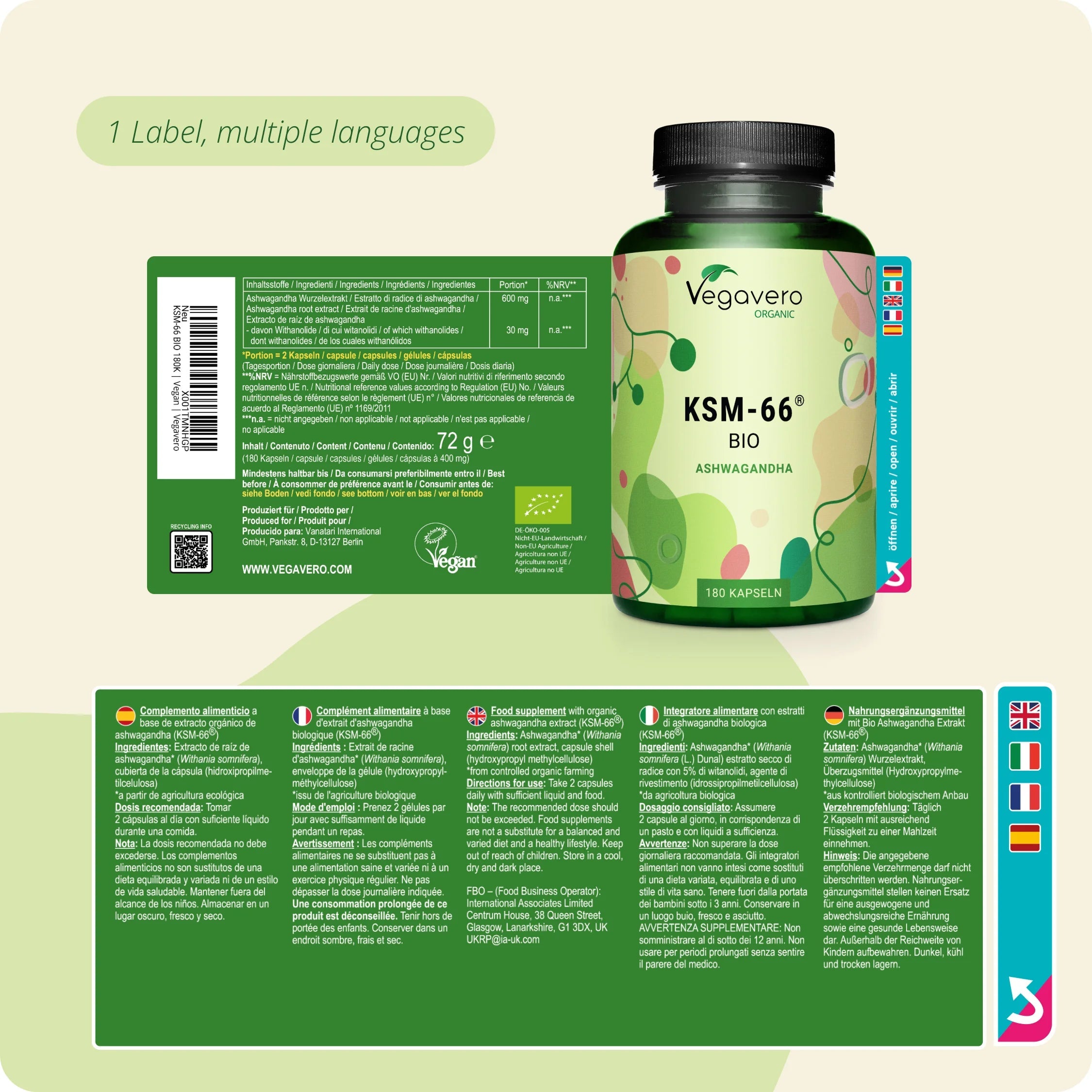 Ashwagandha KSM-66 Extrait Gélules Bio