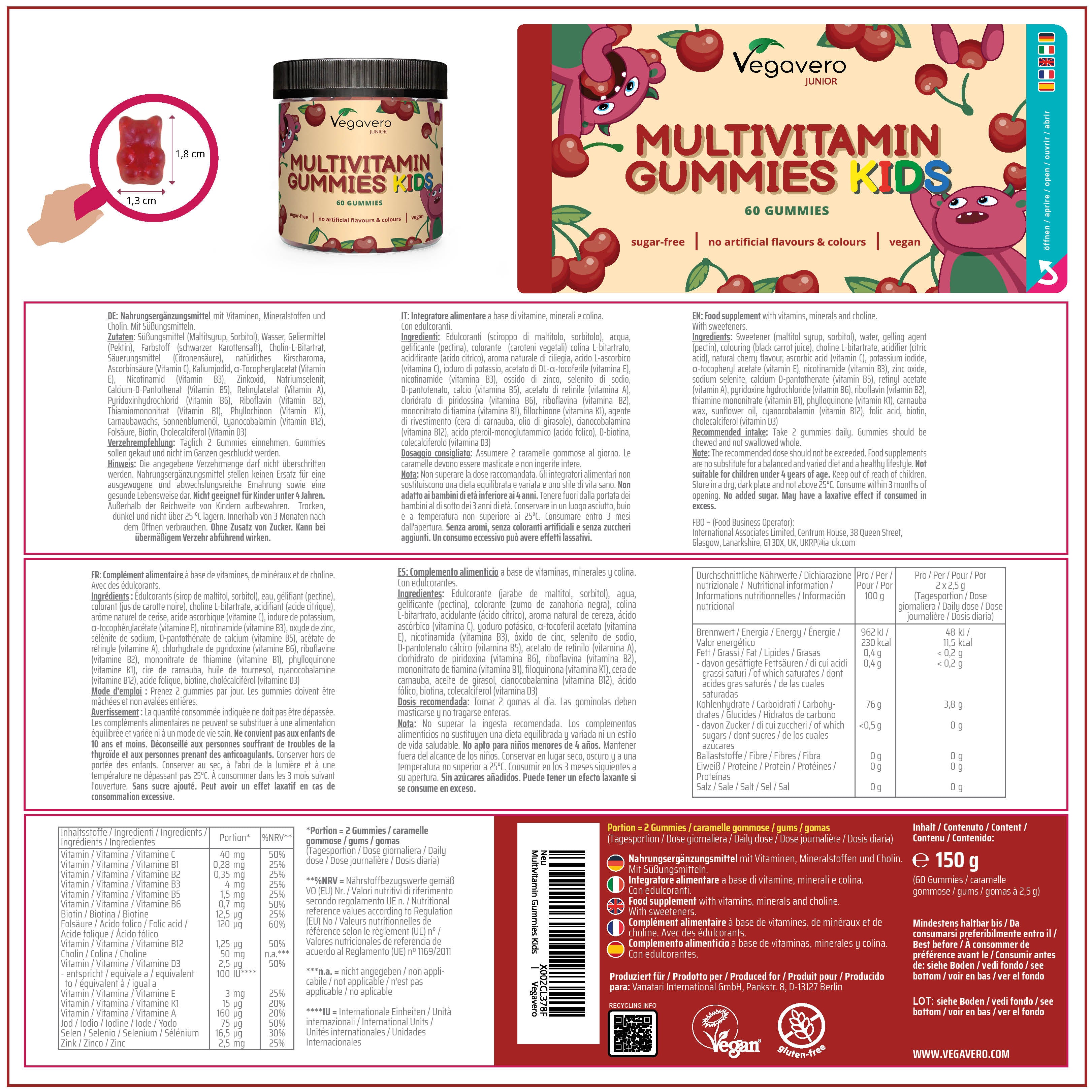 Multivitaminées Junior Gommes