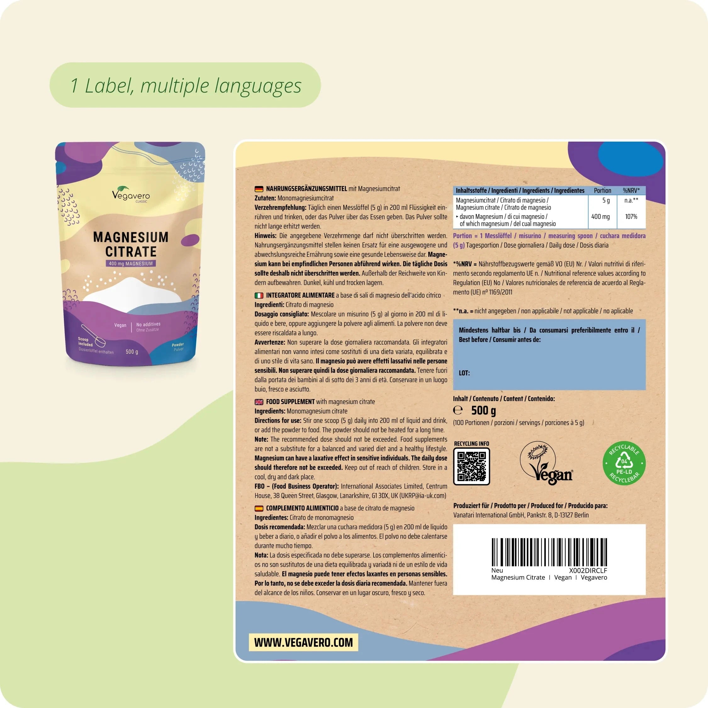 Magnésium Citrate Poudre