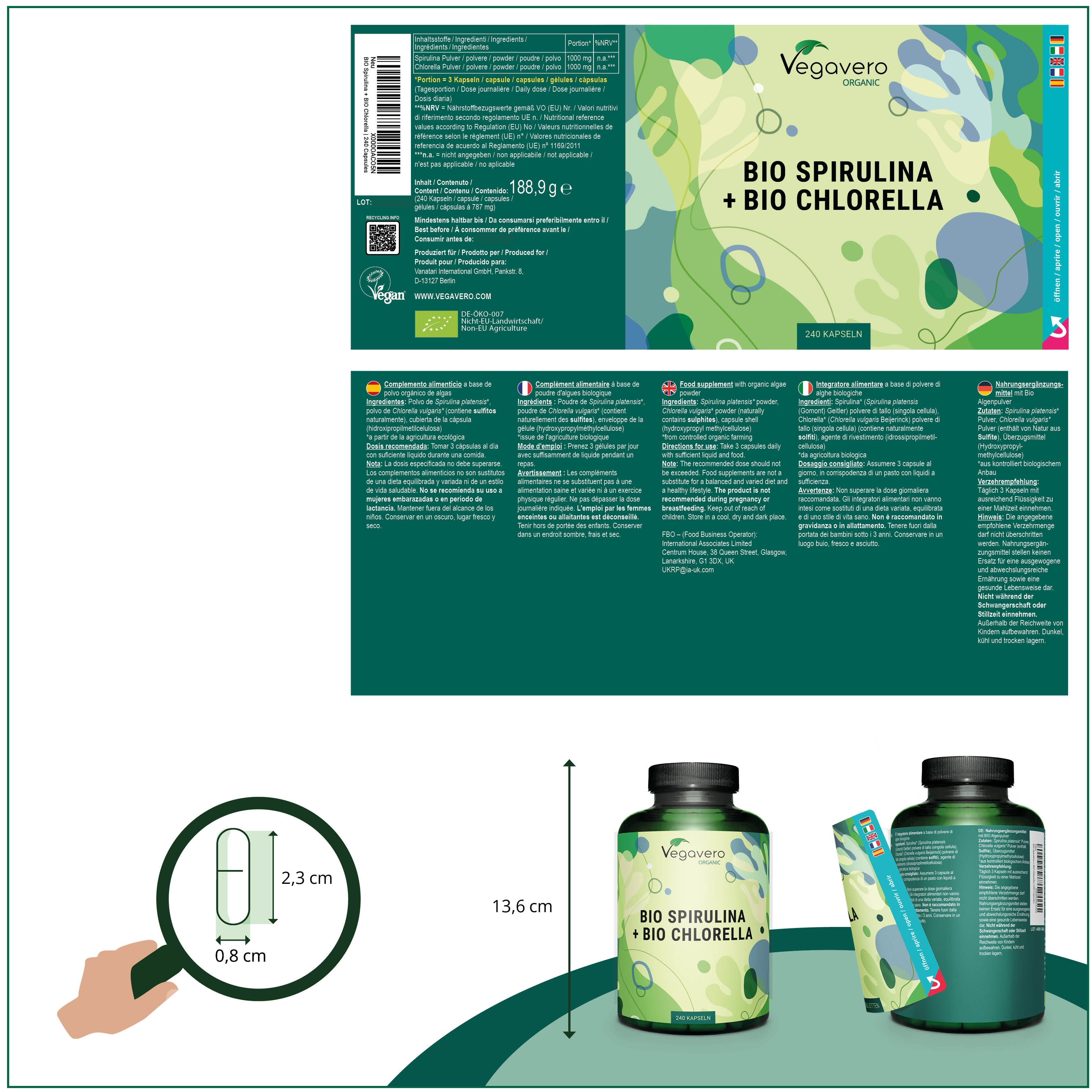 Spiruline + Chlorella Gélules Bio