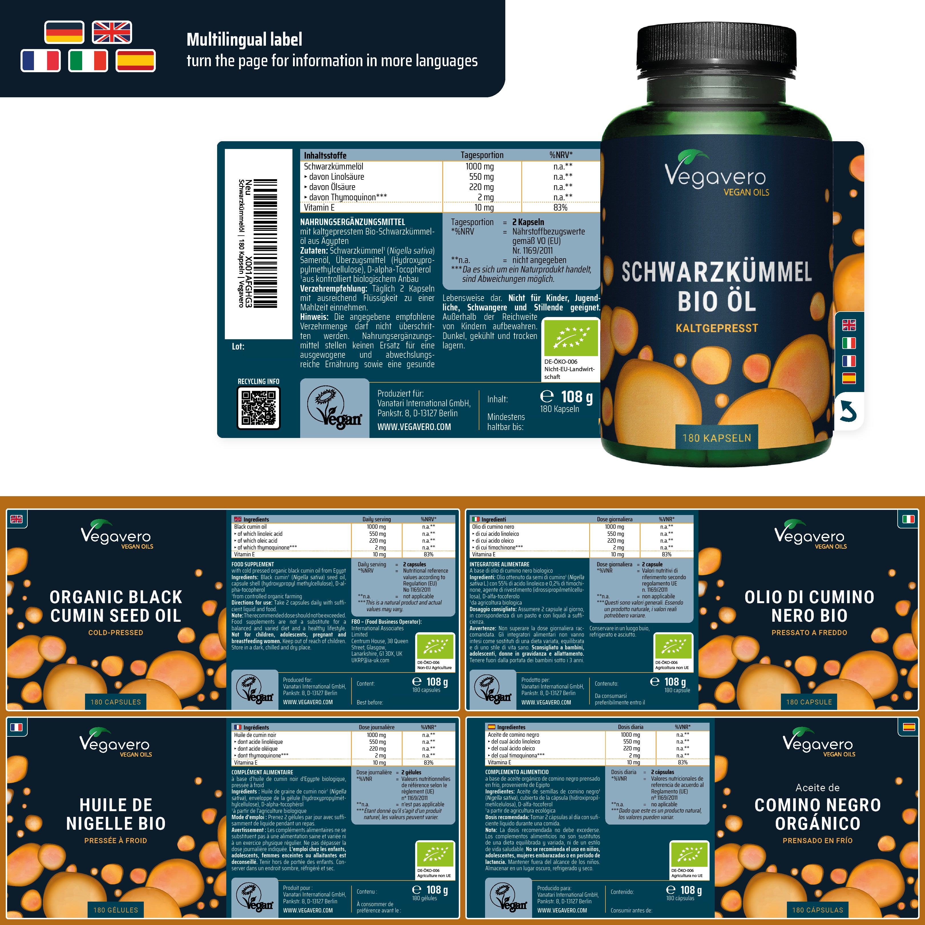 Huile de Graines de Cumin Noir Gélules Bio