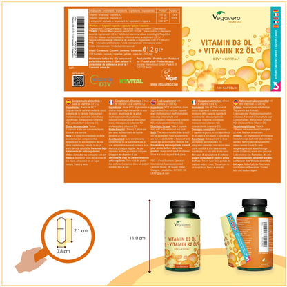 Vitamine D3 + K2 Huile Gélules