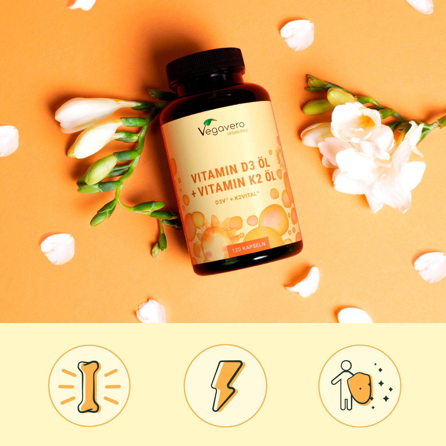 Vitamine D3 + K2 Huile Gélules