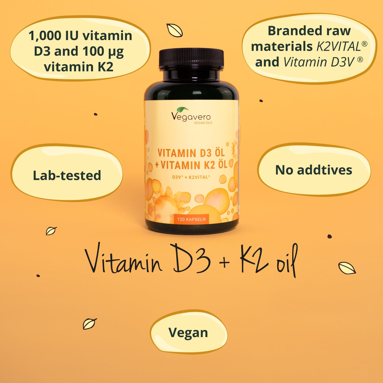 Vitamine D3 + K2 Huile Gélules