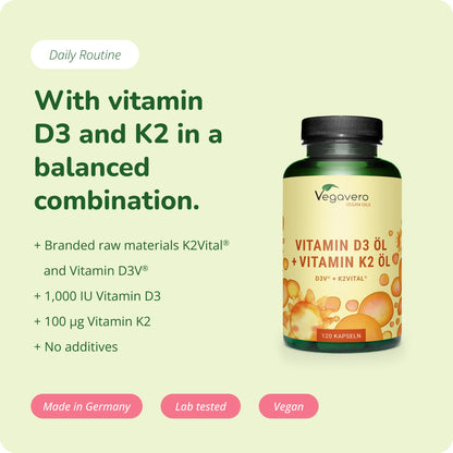Vitamine D3 + K2 Huile Gélules