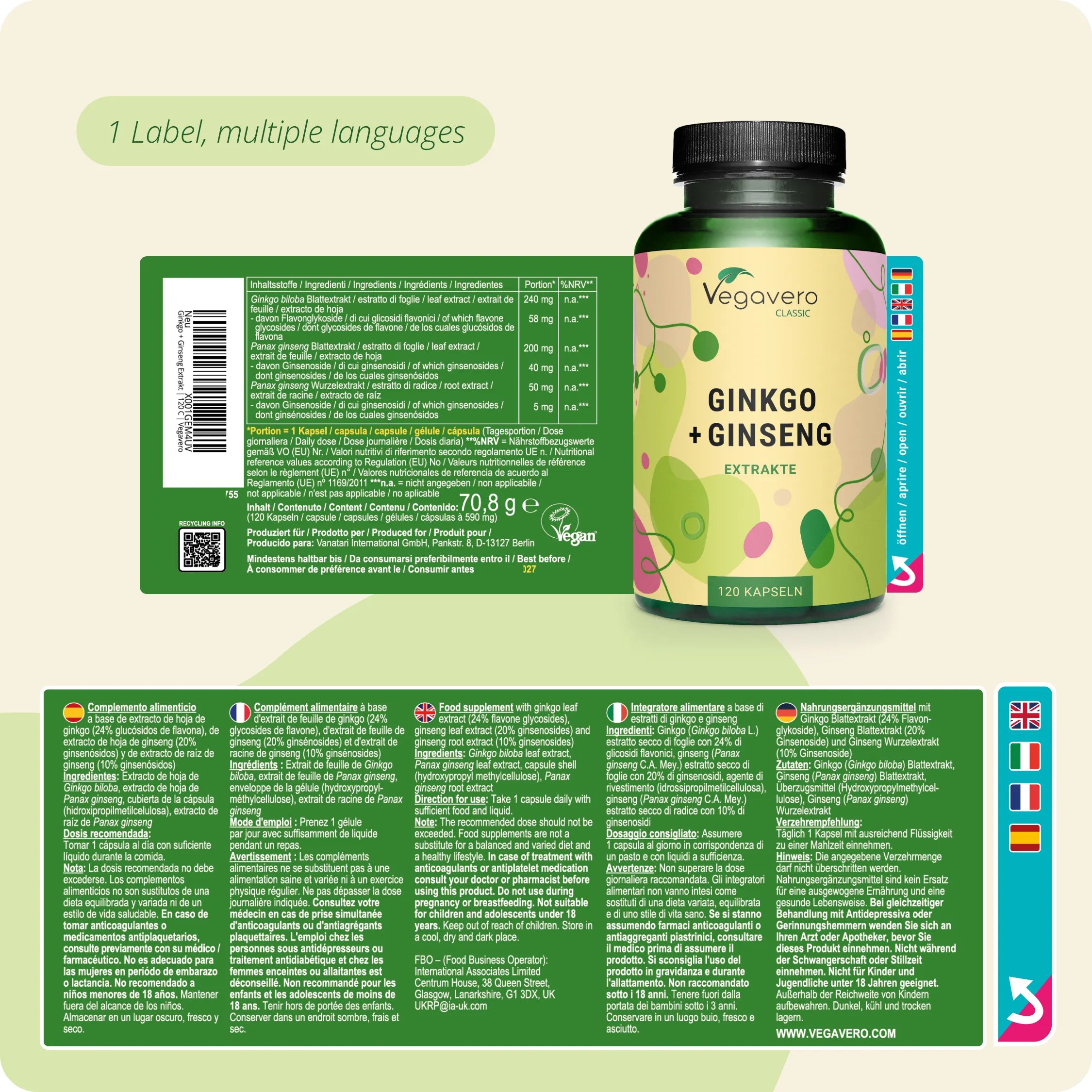 Ginkgo + Ginseng Extrait Gélules