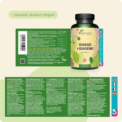 Ginkgo + Ginseng Extrait Gélules