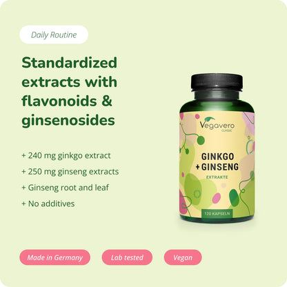 Ginkgo + Ginseng Extrait Gélules