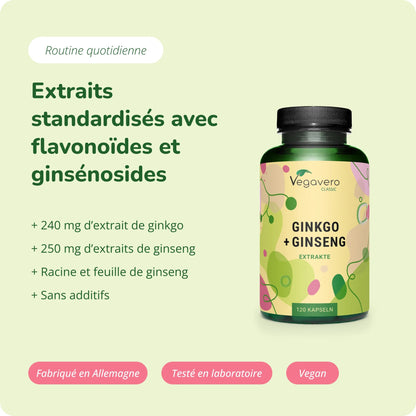 Ginkgo + Ginseng Extrait Gélules