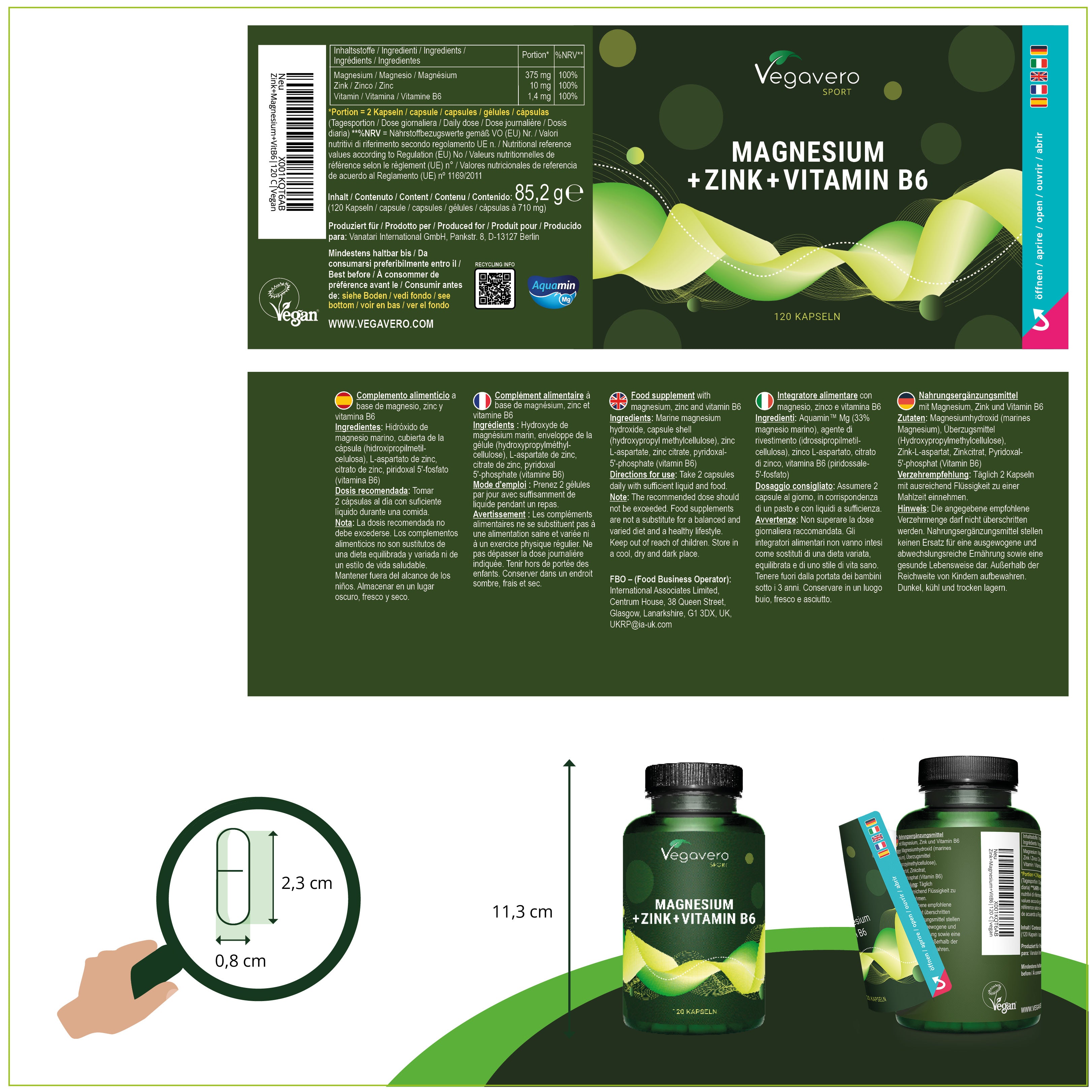 ZMA Gélules : Zinc + Magnésium + Vitamine B6