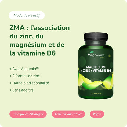 ZMA Gélules : Zinc + Magnésium + Vitamine B6