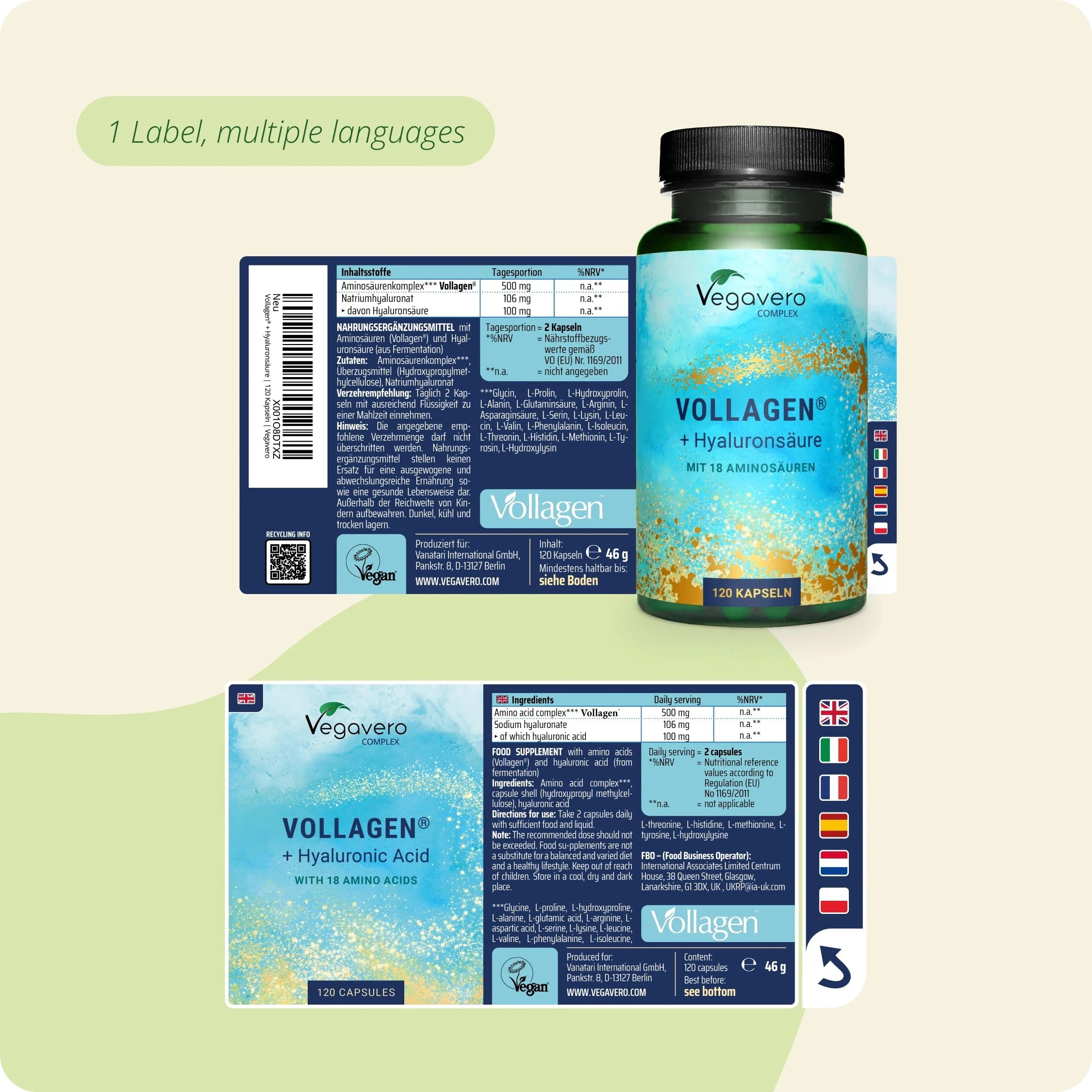 Vollagen + Acide Hyaluronique Complex Gélules