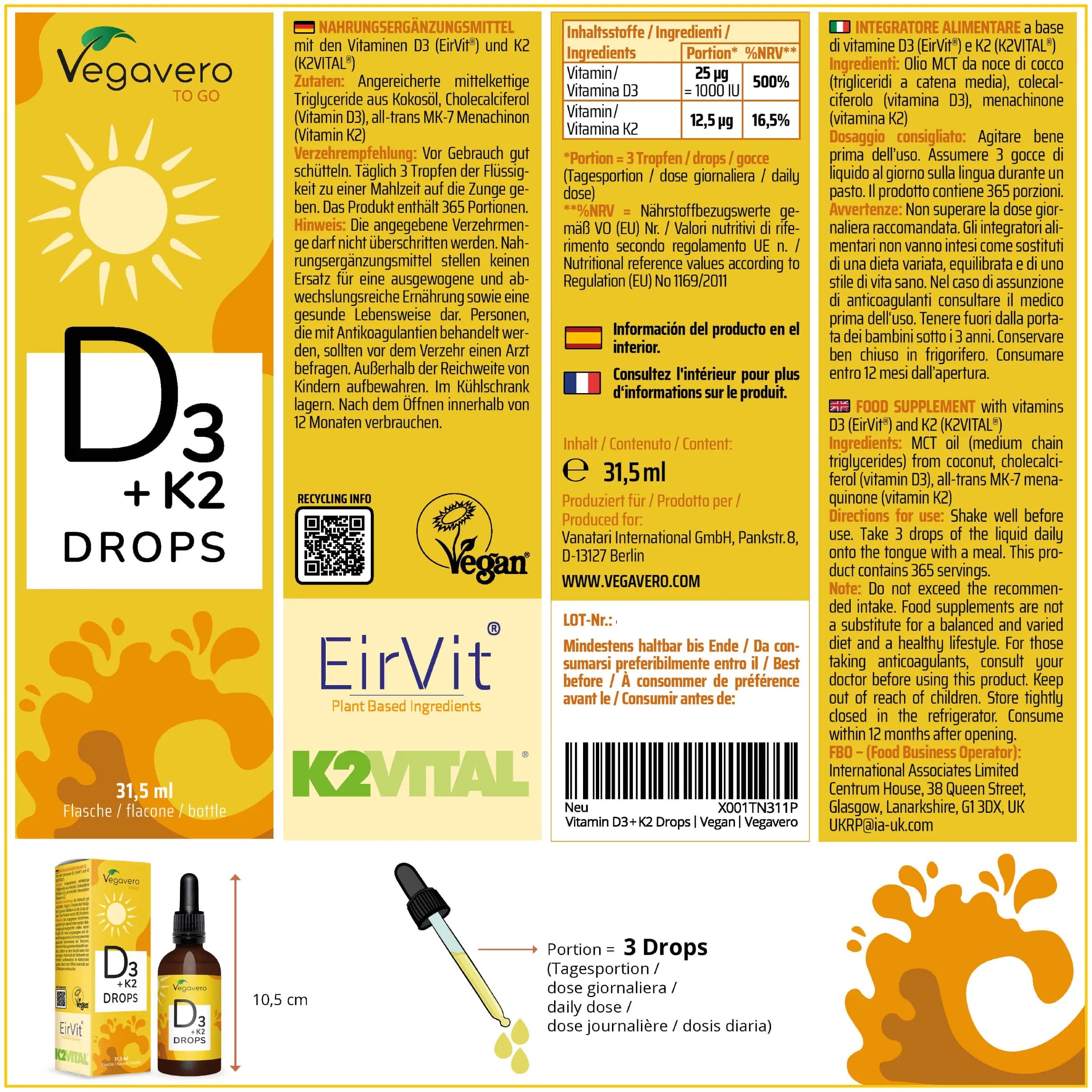 Vitamine D3 + K2 en Gouttes
