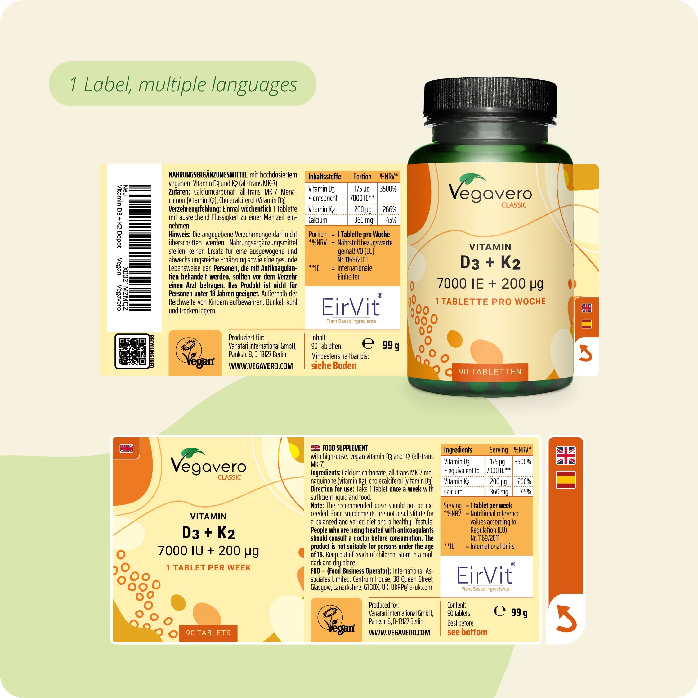 Vitamine D3 + K2 Depot Gélules