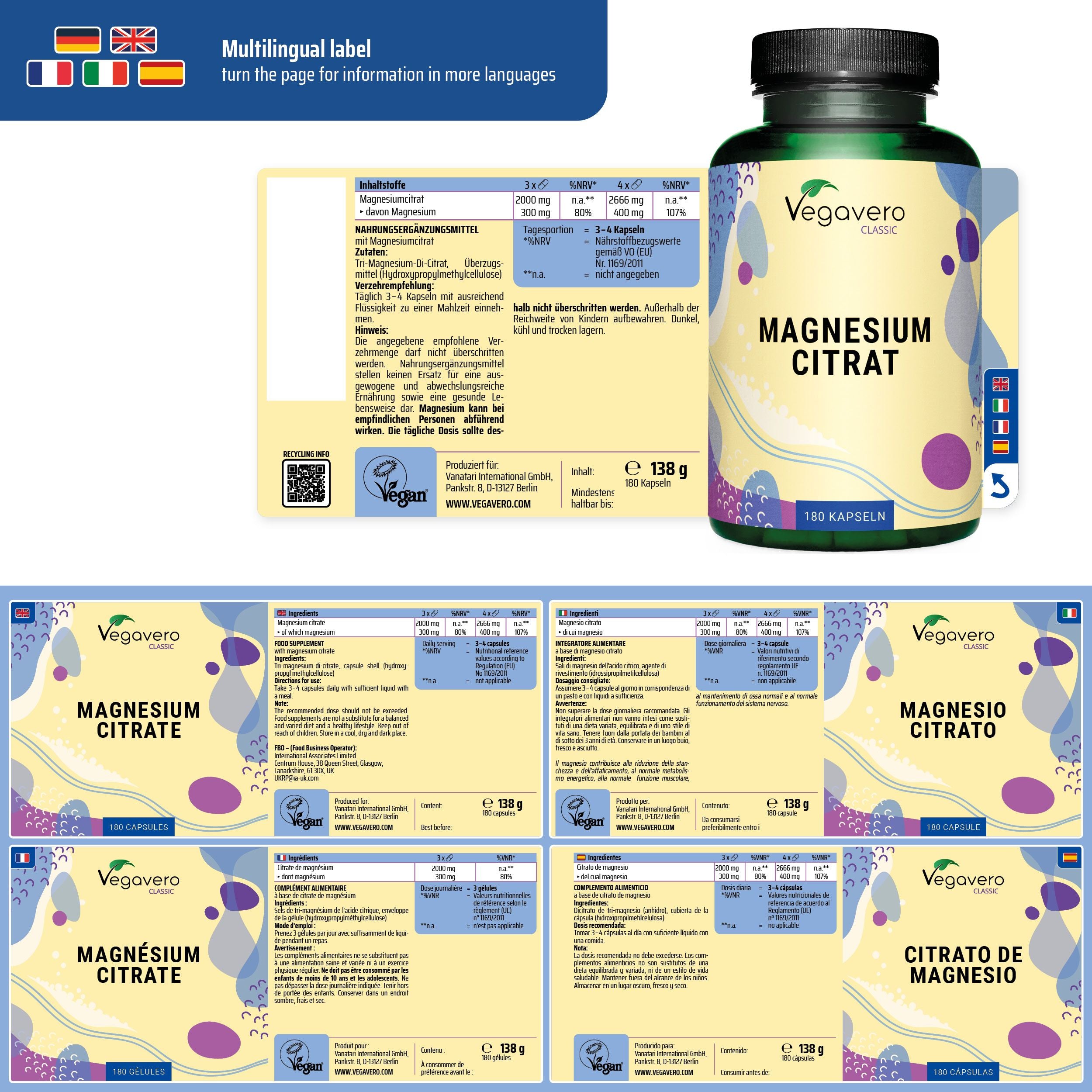 Capsules de Citrate de Magnésium
